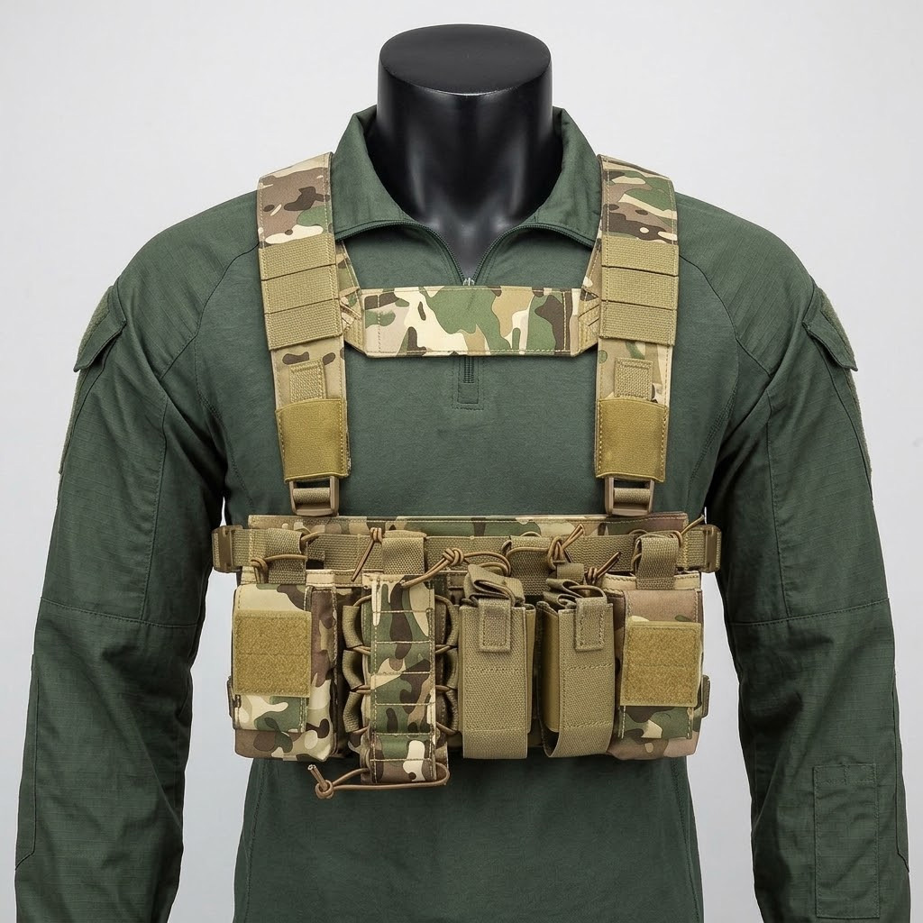 Tactical Chest Rig Modular Micro Fight - D3 Taktische Brustweste für Herren, Multi-Pocket