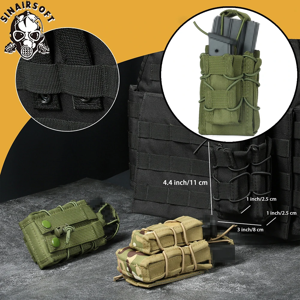 Molle Mag Pouch Double Magazine 5.56 9Mm - Taktische Molle 5.56 7.62 9MM Einzel-